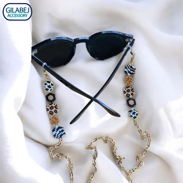 Hexagonal Pattern & Chain Eyeglass Strap Code 30132