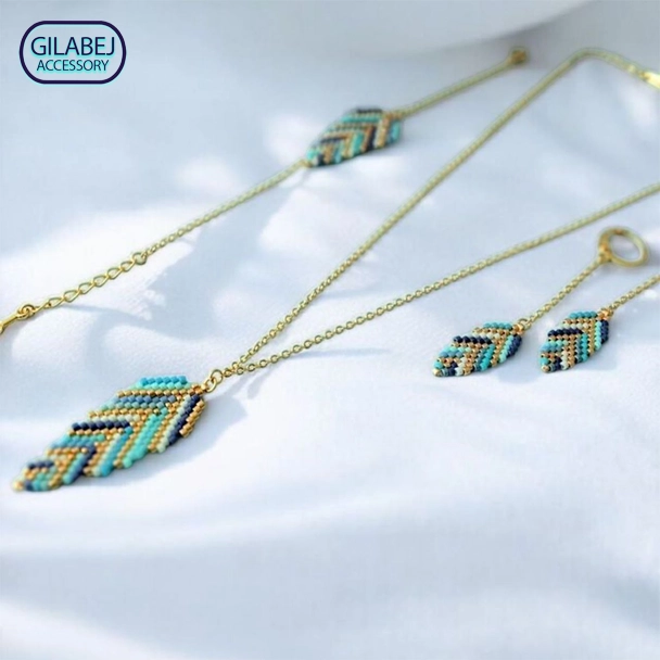 Miyuki Jewelry Set Leaf Design Code 3024 2
