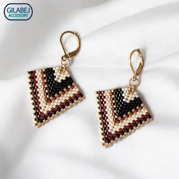 Miyuki Earrings Diamond Design 3