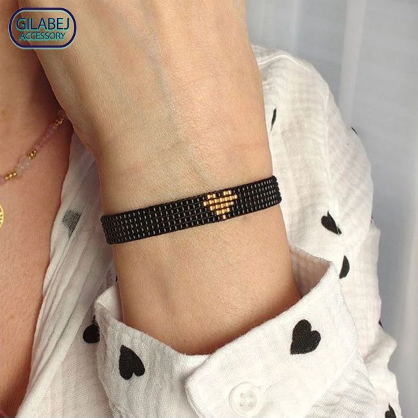 Miyuki Bracelet Golden Heart Design 3