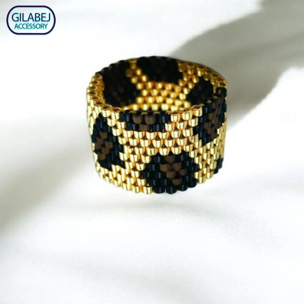 Miyuki Golden Leopard Ring 1