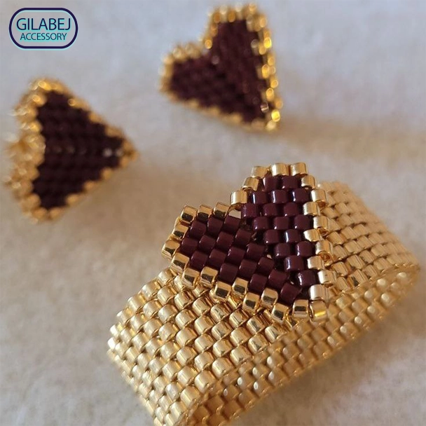 Miyuki Stud Earrings & Ring Set 4