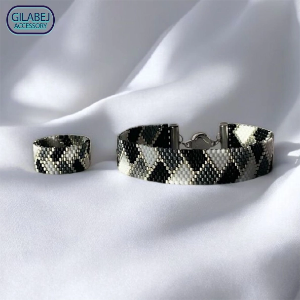 Miyuki Trapezoid Ring & Bracelet Set 2